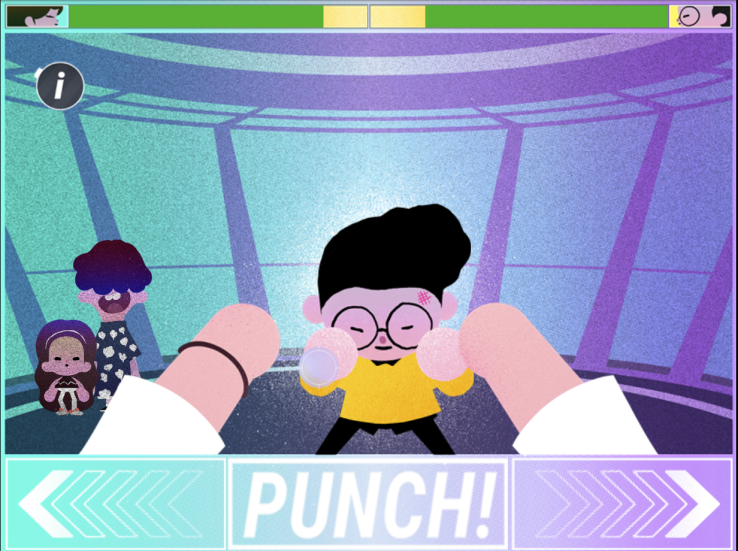 Escuela de Superheroes Screenshot del juego tipo Punch-Out